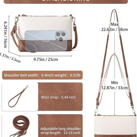 Stylish Large Capacity Wristlet Clutch - Detachable Crossbody and Wrist Strap - Picture 5 of 7